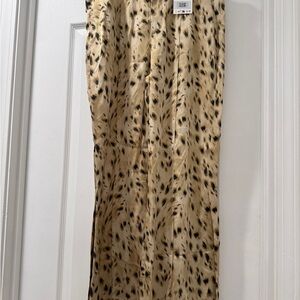 Zara Leopard Print Flare Pants - Black and Tan